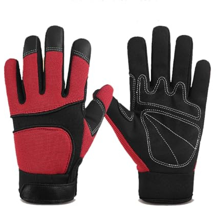 EXCEREY Kids Sport Gloves Cycling Gloves Full Finger MTB Gloves for Cycling Climbing Riding Biking Outdoor Sports (Red, Size S)