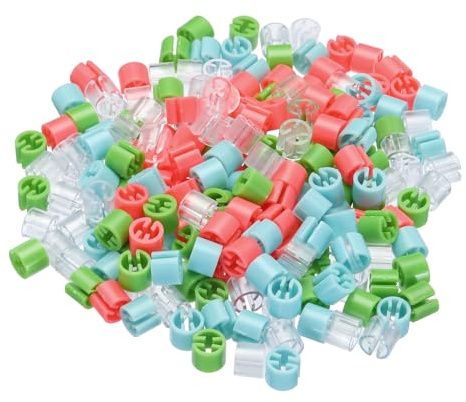 QUARKZMAN Kleidung Aufhänger Markierungen Leer Etiketten Passform 3.5mm Stab für Kennzeichnung Kleidungsfarbe Klar/Grün/Blau/Rosa 200Stk