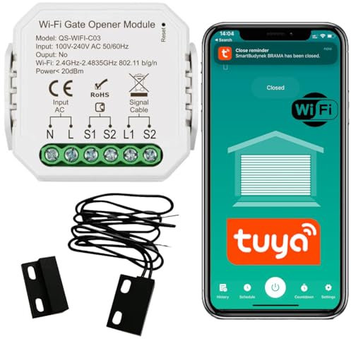 Sone Smart One Garagentoröffner – WLAN Garage Door Opener mit Türsensor, WIFI, kompatibel mit Alexa und Google Home, keine HUB erforderlich, Smart Life/Tuya App
