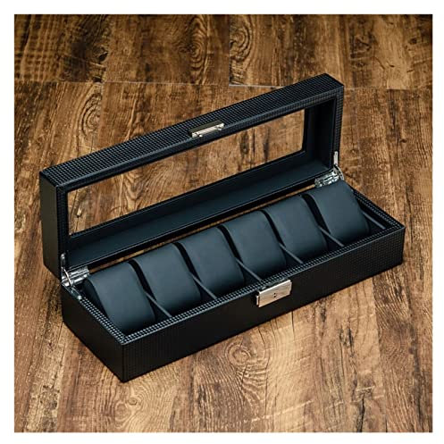 KSTUFF Carbon Faser Leder Uhr Box Lagerung Box Herren Uhr Box Uhr Mechanische Uhr Armband Schmuck Mit Schloss Lagerung Display Vision