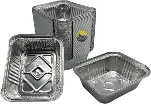 KURTT Vassoio in alluminio da 470 ml senza coperchio - 100 contenitori in alluminio usa e getta - contenitori in alluminio - pirofila da forno - conservare il cibo fresco e caldo