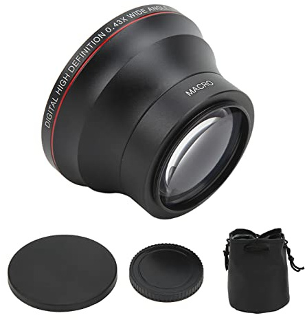 Beufee Objectif Grand Angle HD 52MM 0,43x, Objectif Macro Grand Angle Haute Définition, Objectif De Caméra en Verre Optique pour la Photographie De Paysage