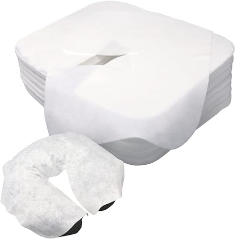 Zhbro YI 150 Stück Einweg Gesichtsauflage Massage-Liege Weich Vlies | weich und seidig. hypoallergen: schützende Schicht, kein Waschen nötig. Nasenschlitz-Design. 150 Stück, ca. 40x30cm