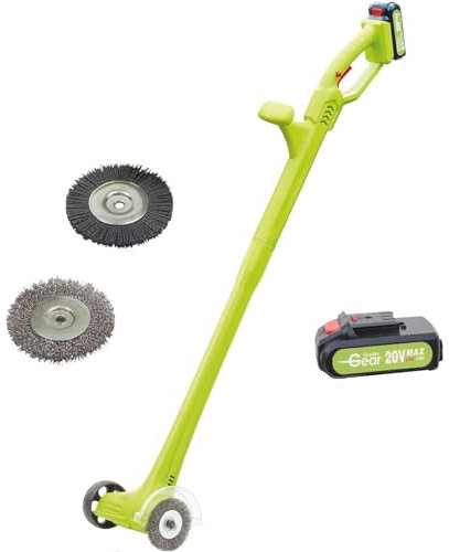 Garden Gear 20v Cordless Weed Sweeper Clears Driveways 2 x Li-Ion Batteries Additional Brushes, Clean Paths, Patios and Paving’s from Moss and Dirt