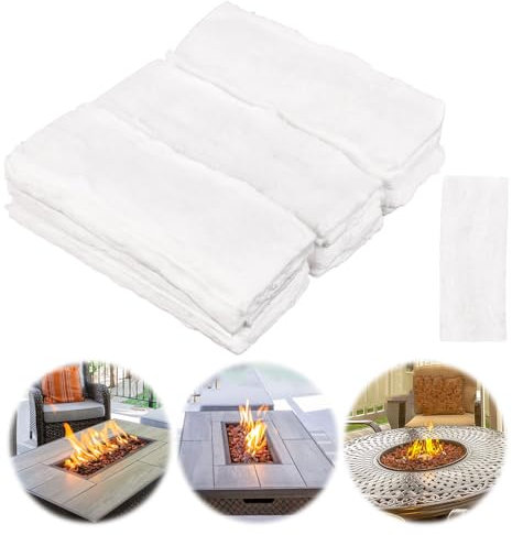 24pcs Table Top Firepit Ceramic Wool Sponge Replacement Parts, for Indoor Bio Ethanol Fire Pit Tabletop to Extend Burn Time Firepit Ceramic Wool for Table Bioethanol Firetpit Fireplace Accessories