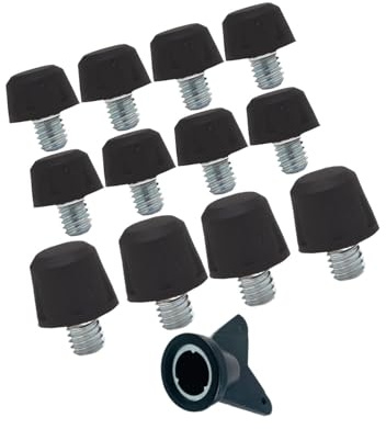 JISADER 12 piezas de clavos para botas de fútbol con llave, tornillo de rosca de 6 mm de diámetro, accesorios para zapatos, tacos de repuesto para competición, Negro