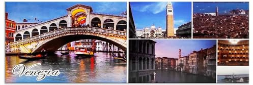 KUSTOM ART Magnet (Magnet) Serie Touristische Orte (Venedig) 13 x 4,5 cm eine nette Geschenkidee Souvenir Haus Küche