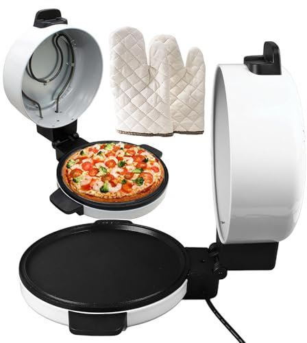 forplubossmmp Fours À Pizza Électriques 2000W, Machine À Pizza, Mini-Cuiseur À Pizza Antiadhésif en Pierre Chaude, Grande Capacité De 30Cm Et Contrôle De La Chaleur Réglable, Acier Inoxydable
