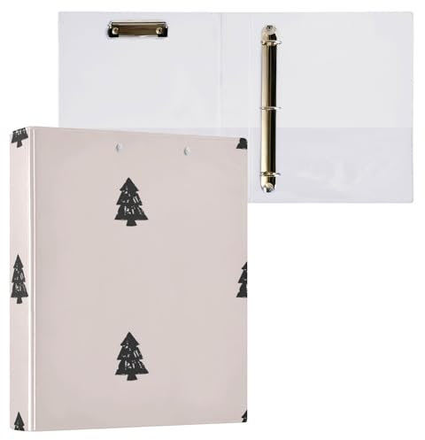 3 Ringbücher 3,5 cm mit Innentaschen, 1/2er-Pack, Schulhefter 200 Blatt, Schwarz Weihnachten