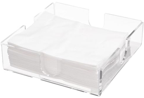 Portatovaglioli trasparenti,Portatovaglioli quadrato trasparente | Dispenser di quadrato per tavolo da pranzo, hotel, bagno, ristorante