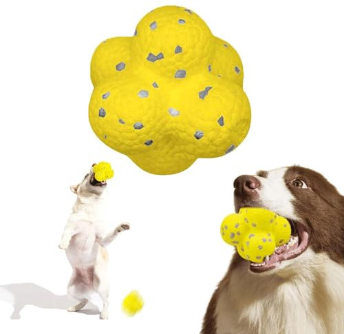JOYIAL Hundespielzeug Unzerstörbares Kauspielzeug, Hundeball Unzerstörbar, Kauzauber Ball für Hunde, Naturkautschuk Robustes Interaktives Hundespielzeug für Zahnpflege und Spielspaß
