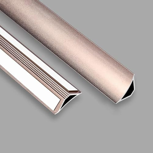 Raouoae Tira De Calafateo Autoadhesiva para Molduras De Techo Y Pared 80 Cm* 2 Piezas Moldura Decorativa En Aluminio para Bordes Prolijos Fácil De Instalar(Rose Gold)
