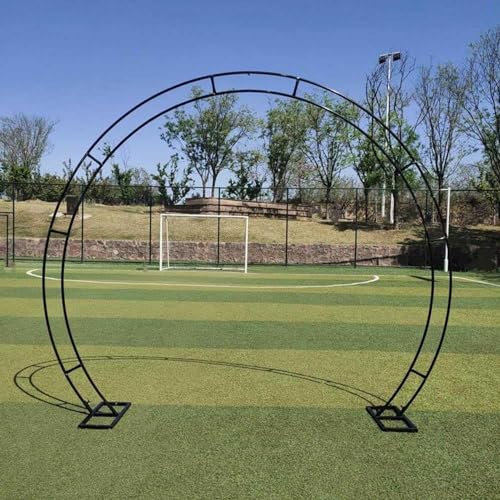 Arche de mariage en métal antirouille doré/noir/blanc pour décoration de fête de mariage et jardins, arche circulaire robuste avec design élégant
