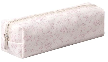 OZAOZ Cute Pencil Case Aesthetic Student Pencil Pouch Coin Pen Pouch Cosmetic Bag Office Stationery Organizer For Kids Teen School (Z-Pink flower)