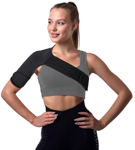Ynyjzz Shoulder Brace for Women, Shoulder Compression Sleeve, Adjustable and Can be Worn Under Clothes, Rotator Cuff for Pain Relief (Left shoulder women)