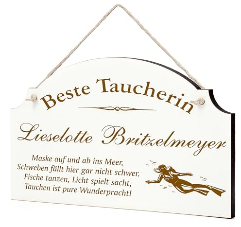 Dekolando Lustiges Tauchen Schild - Geschenk für Tauchfans, Taucher oder Trainer - Geschenke Tauchfan Tauchtrainer