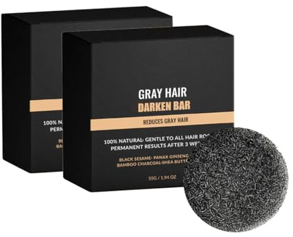 Barra Revertir Canas, Jabón Hidratante Y Nutritivo Para Ennegrecer El Cabello, Barra Anti Canas Para Brillo, Barra Activadora De Raíces de La Melena Para Hombres Y Mujeres (2PCS)