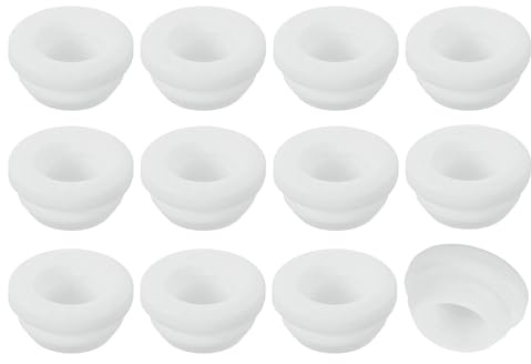QUARKZMAN 12 Pezzi Passacavo Gomma, Diametro Montaggio 12mm, ID 9mm Tappo per Foro Firewall Scatto Gommini Passacavo Anti-Graffio per Cavi Elettrici Cablaggio Scatola Elettrica, Bianco