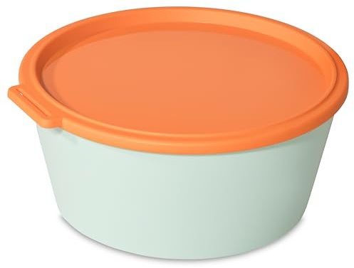 Koziol NORA BOX 2,2l | Frischhaltedose mit Deckel bruchfest auslaufsicher | biozirkulärer Kunststoff spülmaschinen- & gefriergeeignet melaminfrei | Küche Camping Picknick (sweet green/strong coral)