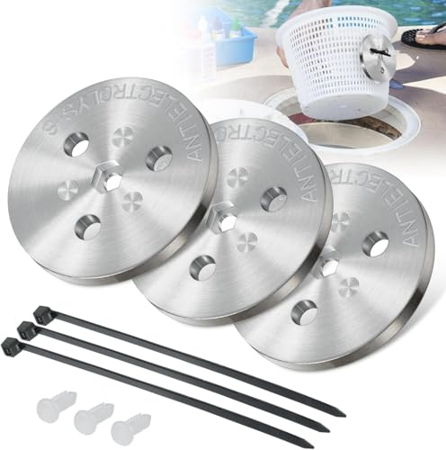 CTcar Zinc sacrificial anode 104-A for skimmer basket, rust protection plate (pack of 3), holds sieve firmly and prevents electrolysis corrosion