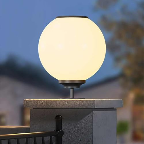Lampada Solare Palo Con Luci A Colonna In Acrilico Bianco, Luci Da Esterno Con Telecomando Illuminazione Da Giardino A LED Moderna Lampada Recinzione Lanterna Impermeabile Per Esterni Patio Villa