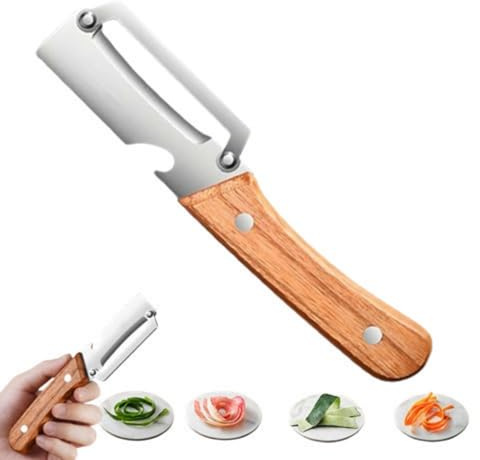 Multi-Functional Vegetable Peeler - Stainless Steel Kitchen Peeler with Ergonomic Non-Slip Handle for Potatoes Fruits Carrots, Easy Grip & Dishwasher Safe