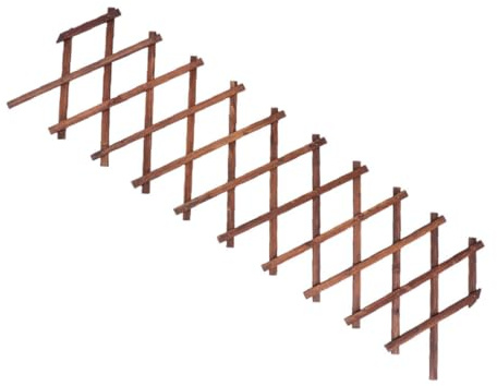 VALICLUD Support en Bois Carbonisé pour Plantes Grimpantes Extensible 44X22Cm Treillis de Jardin Robuste en Bois Traité Anti-Corrosion pour Vignes et Décoration Murale