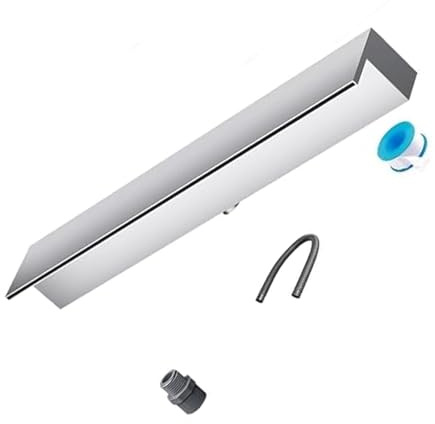Lumivex schwalldusche Pool Wasserfall Teichwasserfall-Set, Edelstahl-Poolbrunnen mit Zubehör, Überlauf-Wasserkaskade, for Garten- und Terrassendekoration(2.0 ft(60 cm))