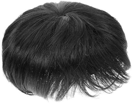 Hohopeti Realistisches Herren Toupet Kurzhaar Haarteil mit Hitzebeständigem Draht Leichtes Atmungsaktives Männer Perückenteil für Kahle Stellen und Vielseitige Anwendung