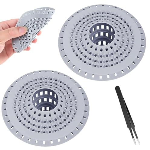 ZMaglorian Filtro per Doccia Capelli in Silicone, 2 Pezzi con Ventosa - Filtro Scarico Doccia Universale per Vasca, Lavandino e Cucina, Anti-intasamento per Capelli e Odori