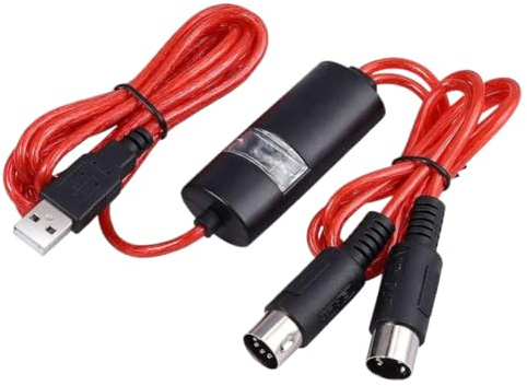 xtwosogrr Convertitore Adattatore da 5 Pin Midi a USB in-out per Laptop a Tastiera di Pianoforte Musicale Compatibile con Modelli di Laptop Modelli di Tastiera di Pianoforte Musicale