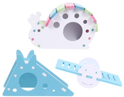 Hemobllo Hamster 3pcs Maison Cachette en PVC Balançoire pour Petits Animaux Maintien de L'agilité Prévention de L'obésité