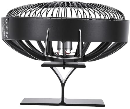 Topiky Quiet Heats Fireplace Fan Heat Powered, Round Aluminum Alloy Wood Burning Stove Fan for Efficient Warmth Distribution, No Battery Needed for Log Stove Pellet Gas Burner, Up to