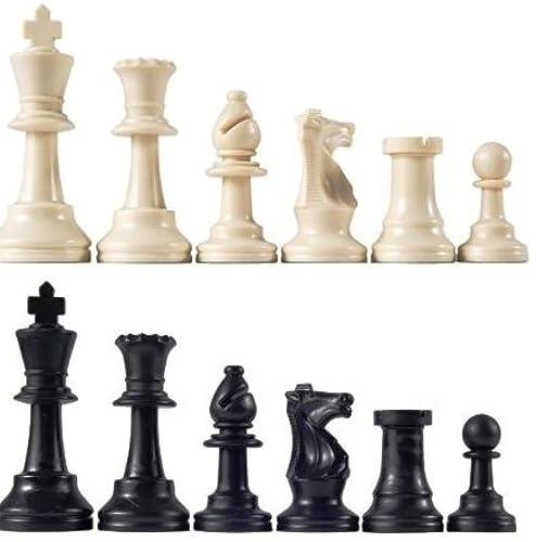 Staunton Tournament schackpjäser, trippelviktad med 9,5 cm kung och 2 extra drottningar