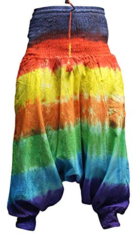 SHOPOHOLIC FASHION Tie Dye Womens Harem Pants, Colourful Yoga Boho Baggy Trousers Hippie Clothes, (New Tie Dye 1)