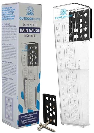 Regenmesser 150mm Deluxe Heavy Duty Professionelle Regenmesser mit leicht ablesbare Skala. Der perfekte Outdoor-Regenmesser für Veranda oder Garten.