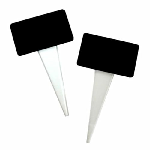 10 Stück Eisschilder mit Spieß – Preisschilder Lebensmittelecht Schiefertafel zum Beschriften 170x90 mm – PMMA Mini Kreidetafeln für Eis, Buffet & Gastronomie – Tafel Schwarz