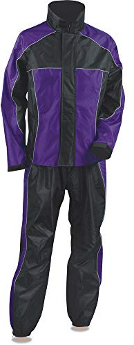 Women's Purple Water Proof Rain Suit Reflective Piping (X-Large)