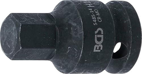 BGS 5485-14 | Douille à embouts à choc | longueur 42 mm | 12,5 mm (1/2) | six pans intérieurs 14 mm