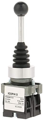 Akozon Interruptor de joystick momentáneo 2 Posiciones 2NO XD2PA12 Interruptor de palanca universal bloqueado monolever Reemplazo