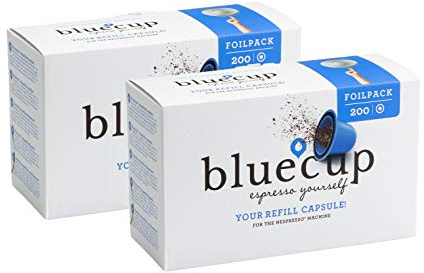 Bluecup | Opercules à Usage Unique pour Capsules Réutilisables Nespresso Original Line | Compatibles Uniquement avec les Capsules Bluecup | Grand Format 400 Opercules