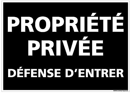 Signalétique.biz France, Panneau Propriété Privée, Défense d’Entrer, panneau interdiction rectangulaire noir, 25 x 18 cm (250 x 180 mm), PVC 1 mm