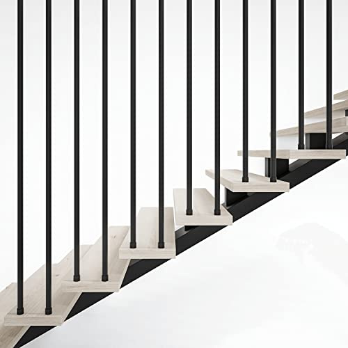KLEMP Harfentreppe | Schwarz | Moderne Loft Harfenschutzgitter | | Treppenrohr Durchmesser 26,9 mm | Treppenharfe | Treppengeländer | Balustrade | Geländer Vertikales | 200-250 cm