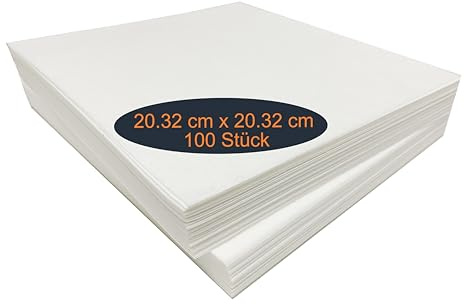 HimaPro Schneidvlies (Cut Away Stickvlies), mittlere Stärke 70 g/m² (2,5 oz), 100% Polyester, vorgeschnitten 20 × 20 cm – 100 Stück, ideal für 10 × 10 cm und 15 × 15 cm Stickrahmen