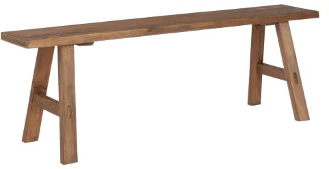 Mica Decorations Bold Petit Banc en Bois - L 108 x l 29,5 x H 36,5 cm - Bois recyclé - Marron