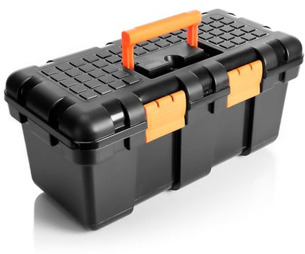 BigDean Boîte à outils vide en plastique rigide 50 x 25 x 23,5 cm - Boîte à outils avec étagère intérieure - Grande boîte à outils - Boîte à outils pour la maison et les artisans - Fabriqué en UE