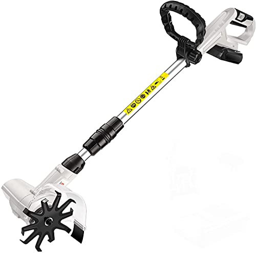 Escarificador eléctrico inalámbrico, rotavadores de timón de jardín con batería recargable de 2000 mAh, timón de mano eléctrico, azada, herramientas de molinero, cultivador portátil para el jard