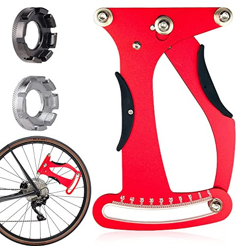 Aoreun Bicicletta Raggi Tensione Misuratore Calibrazione Strumento, Tensiometro Raggi Bici Alluminio Lega Bicicletta Cerchio Regolazione Tensione Adatto a Tutti i Raggi