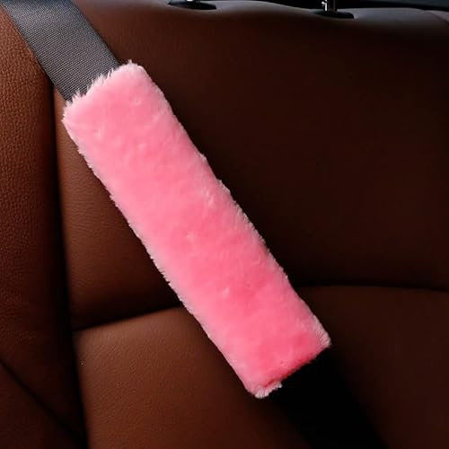 2 almohadillas para cinturón de seguridad de coche, acolchado de felpa cálida para cinturón de seguridad para adultos y niños, acolchado para cinturón de seguridad en el coche, suave, acolchado, cojín
