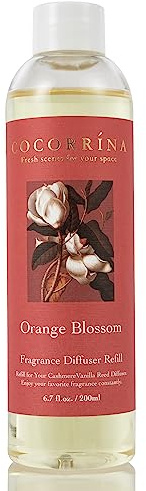 COCORRÍNA Refill för vassdiffusor - doftolja orange blommor 200 ml för vass diffusor för hem, för sovrum, badrum, kontor och inredning